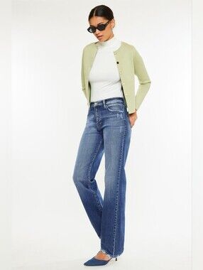 Kancan Rowan Premier Mid Rise Baggy In Dark Wash Blue 1 / 24 Classic Relaxed
